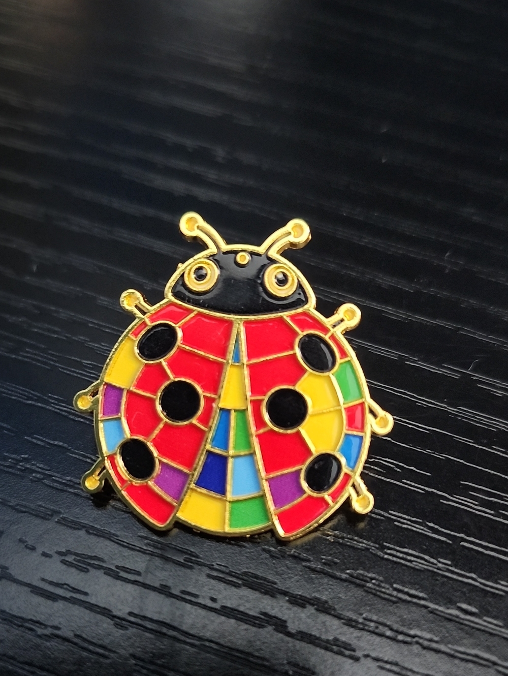 Colorful Ladybug Enamel Pin - Accessories